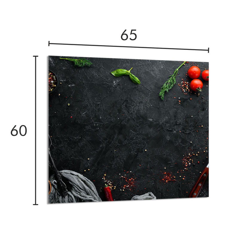 Glas-Küchenrückwand in Schieferoptik Grau Schwarz, Rechteckig, Breite: 65 cm, Höhe: 60 cm - Bild 4