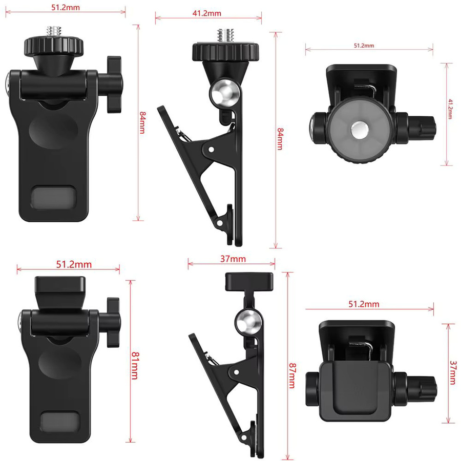 Tragbares Mini LED Selfie Fülllicht mit Clip und 1/4 Schraubmontage für Handy und Computer in Schwarz - Bild 5