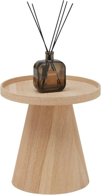 Premium Living Beistelltisch Jens in Beige mit Esche-Optik, runde Form, B/T/H: 38 x 38 x 38 cm - Bild 1