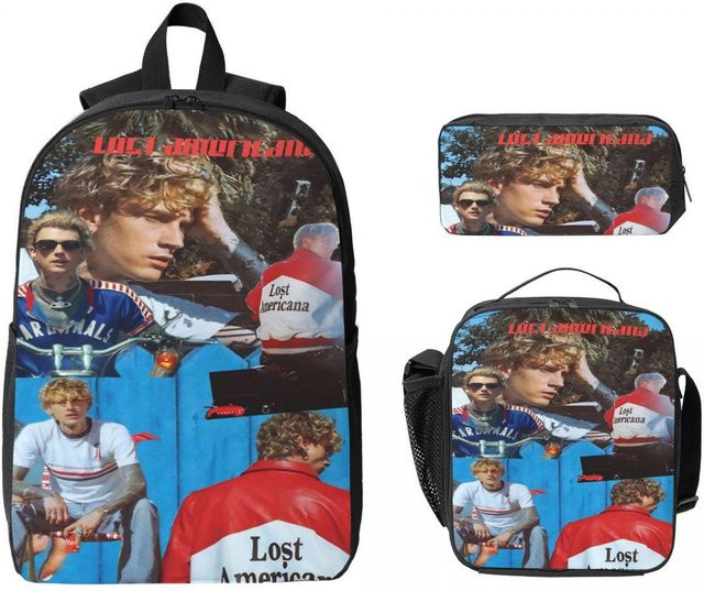 MGK Lost Americana Tour 2025-2026 Schultaschen Set für Jungen und Mädchen mit Rucksack, Federmäppchen und Brotdose in Multicolour - Bild 1
