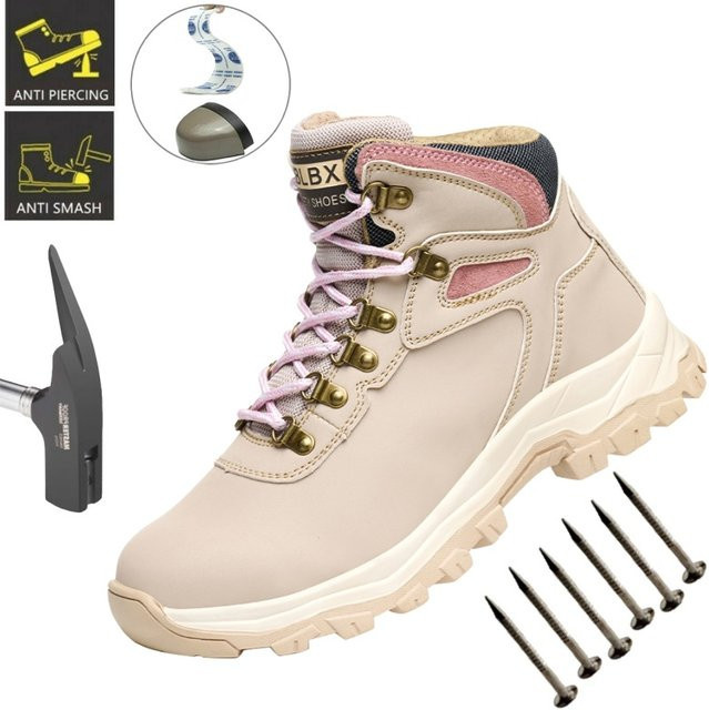 Kankeirr Sicherheitsschuhe für Damen in Beige mit Stahlkappe und Anti-Zertrümmerungs-Schutz - Bild 1