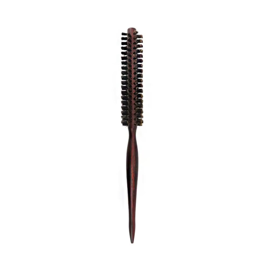 Antistatische kleine runde Haarbürste mit Holzgriff, Unisex - Bild 2