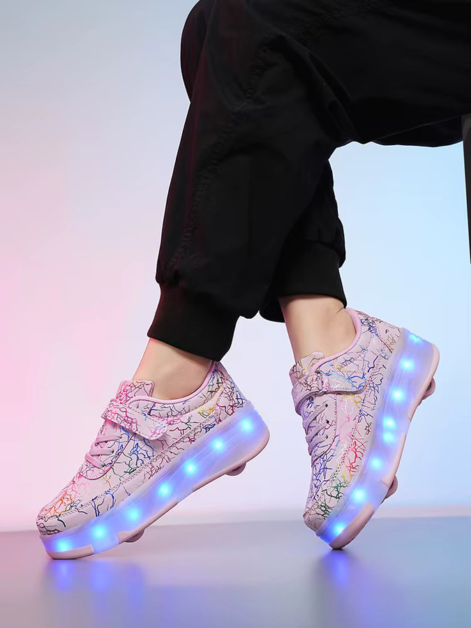 CC chengta Rollschuhe, mehrfarbige LED-Leuchten, USB-Aufladung - Bild 5