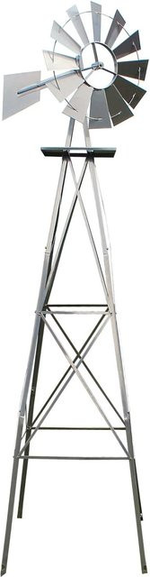 Wiltec Windrad Rankturm aus Carbonstahl in Silber, Höhe: 245 cm - Bild 1
