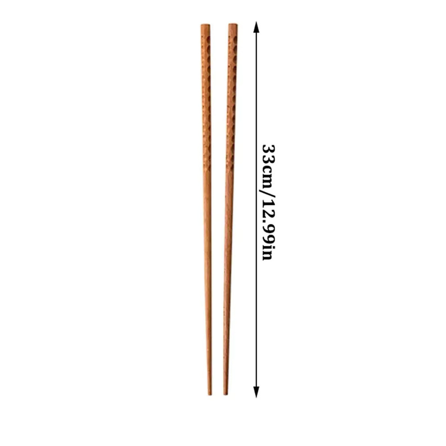 Paar lange Kochstäbchen aus Massivholz in Braun mit rutschfestem Griff, Länge: 33 cm oder 42 cm - Bild 4