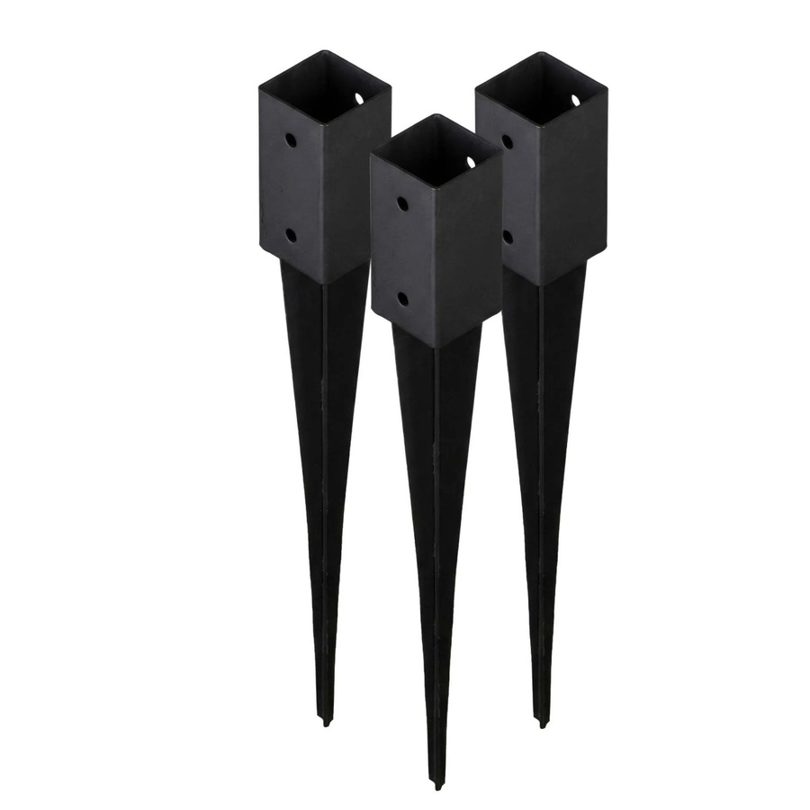 HOLLMAX 3er Set Einschlaghülse für Vierkantpfosten, Schwarz, 71 mm - Bild 2
