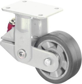 BS Gefederte Schwerlastrolle T110.B80.125 aus Aluminium in Schwarz-Grau mit Schraubbefestigung - Bild 1