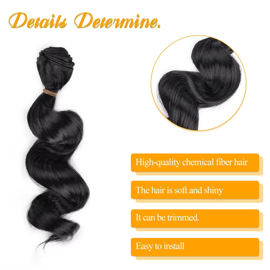 BUDABUDABUDA Haar Extensions Lose Tiefe Welle Synthetisch, 10 Zoll, 6 Teile, Damen - Bild 4