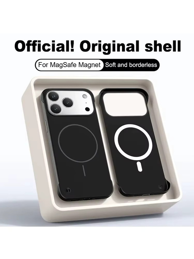 Ultra dünne matte Rahmenlose Schutzhülle für iPhone 18 17 Air 16 15 14 13 Pro Max Plus mit MagSafe und Stoßfestem Schutz in Gold und Weiß - Bild 3