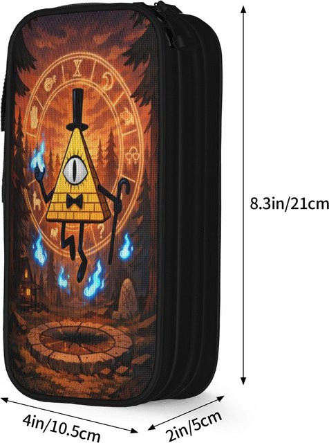 Fancy Style Studio Federtasche Gravity Falls mit großem Fassungsvermögen, doppellagige Stiftebox und Kosmetiktasche, Mehrfarbig - Bild 1