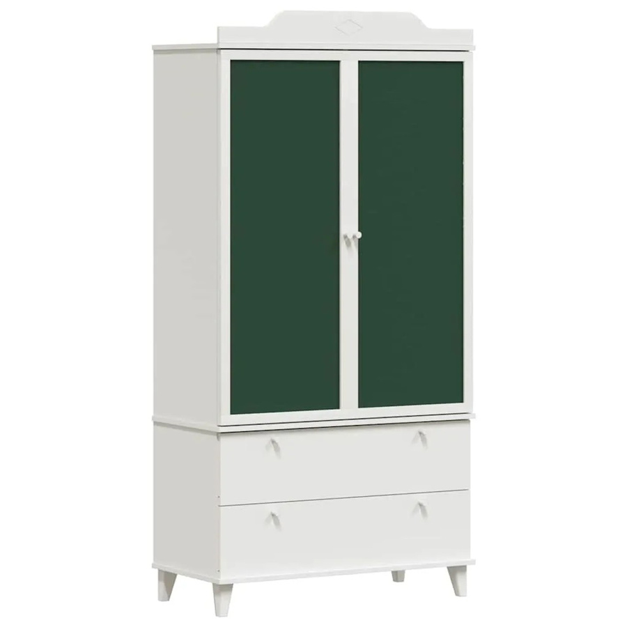 vidaXL Kleiderschrank mit Kreidetafel und Schubladen in Weiß, B/T/H: 90 x 45 x 180 cm - Bild 2