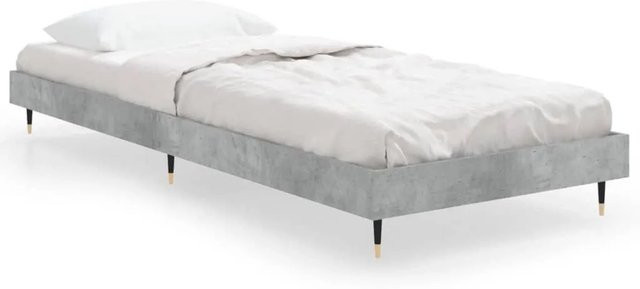 vidaXL Bettgestell aus Holzwerkstoff und Metall in Betongrau B/T/H: 80–90 x 190/200 cm - Bild 1
