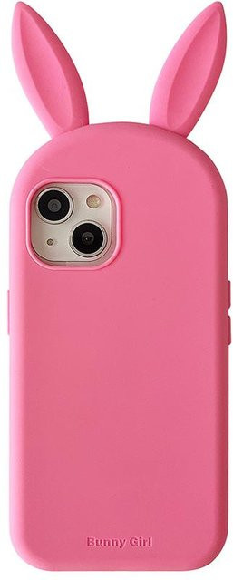 YULIN Silikon Handyhülle mit 3D-Kaninchen-Ohren für iPhone 17 16 14 13 Pro Max in Pink - Bild 1