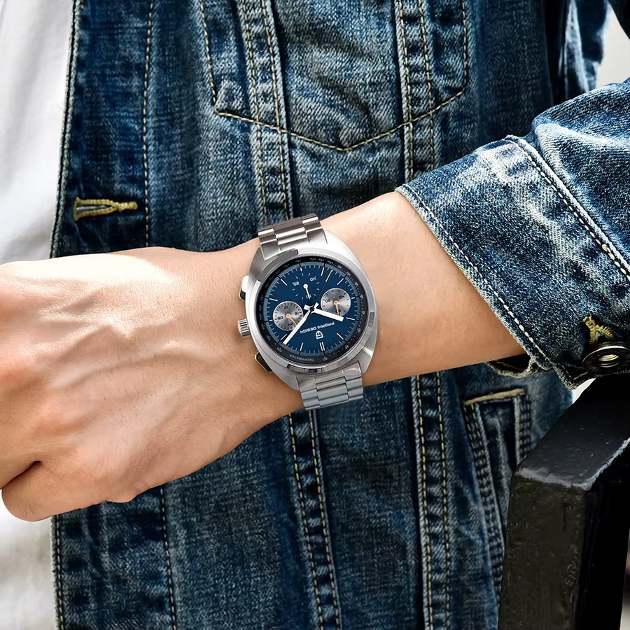 PAGANI DESIGN Chronograph, Herrenuhr, Quarz, Blau, Edelstahl, Silber - Bild 2