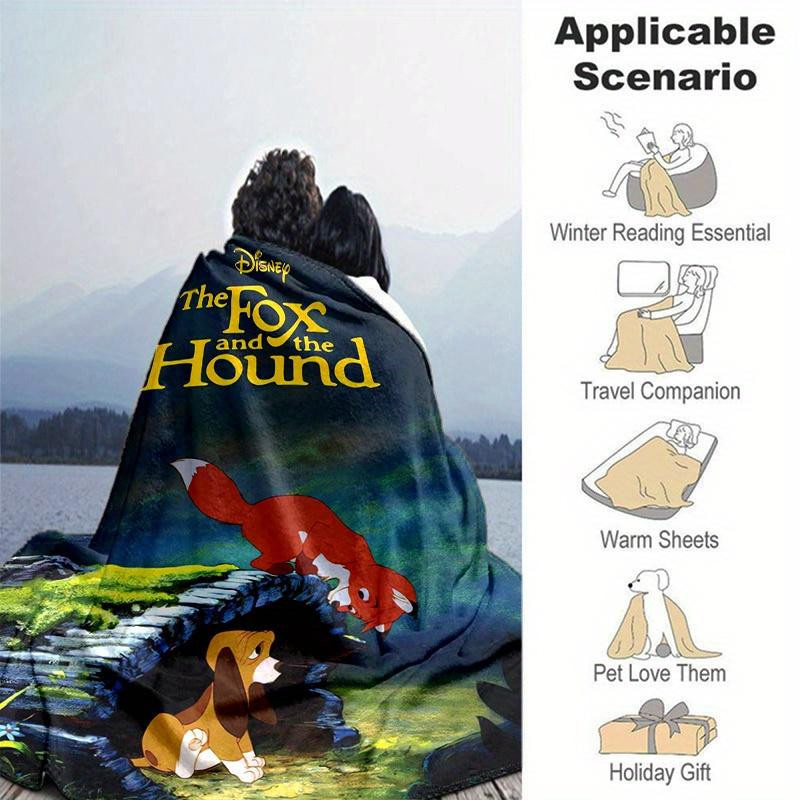 Disney Der Fuchs und der Hund Flanell Überwurfdecke, weiche Decke für Sofa und Bett, Mehrfarbig, B/H: 80 x 120 cm - Bild 2
