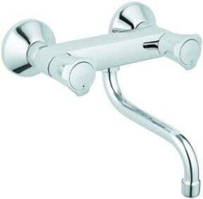 Grohe Spültisch-Wand-Armatur Costa mit 2 Metallgriffen in Chrom, Ausladung: 20 cm - Bild 1