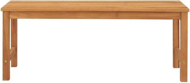 vidaXL Gartenbank aus Teakholz in Braun, B/T/H: 114 x 45 x 40 cm - Bild 1