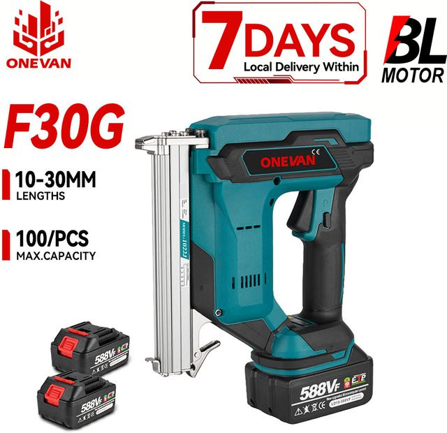 ONEVAN F30G Bürstenlose elektrische Nagelpistole Cordless Nagler kompatibel mit Makita Akku - Bild 1