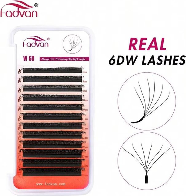FADVAN Weave 6D W-Form Wimpernverlängerung, natürlich, Unisex - Bild 1