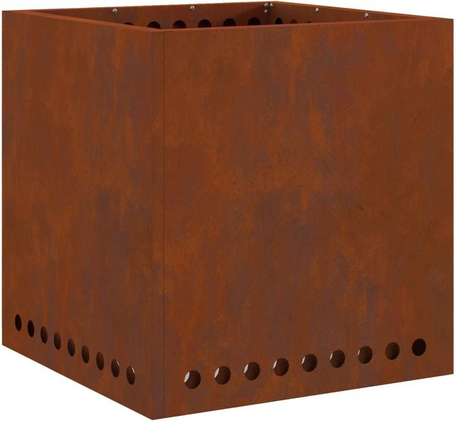 vidaXL Rauchfreier Feuerkorb aus Stahl in Braun mit Doppelwand-Luftzufuhr und Sekundärverbrennung, B/T/H: 48 x 48 x 50 cm - Bild 1