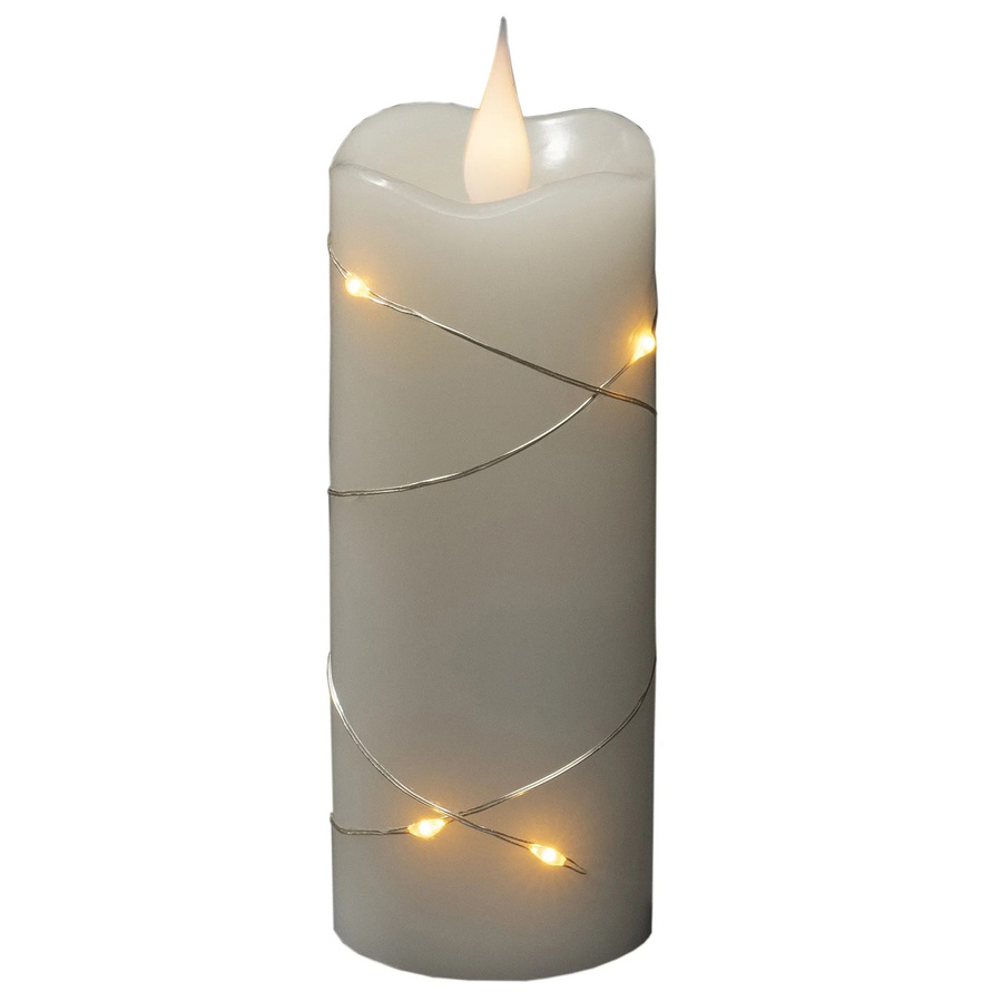 Konstsmide LED-Echtwachskerze mit Flicker-Effekt und Timer in Weiss, Höhe: 12,7 cm - Bild 2