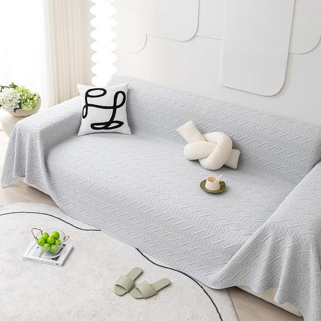 Yiran Furniture Sofabezug aus gewebter Baumwolle und Polyester, grau, B: 180 cm, B: 130 cm - Bild 1