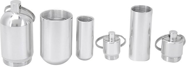 GoolRC Set aus 3 tragbaren Pillendosen aus Aluminiumlegierung in Weiß und Silber mit oxidierter Farbgebung und Abdichtung - Bild 1