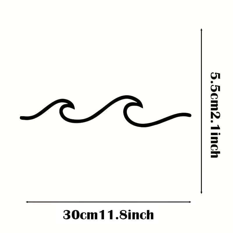 DDPNKL Metall-Wellenkunstschild in Schwarz als minimalistische Wanddekoration im abstrakten Design - Bild 2