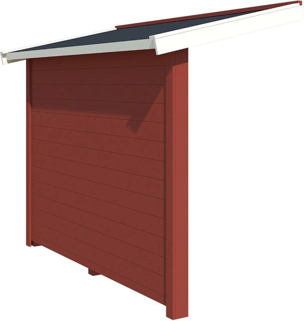 Lasita Maja Schleppdach mit Seitenwand in Rot, B/H: 220 x 90 cm - Bild 1