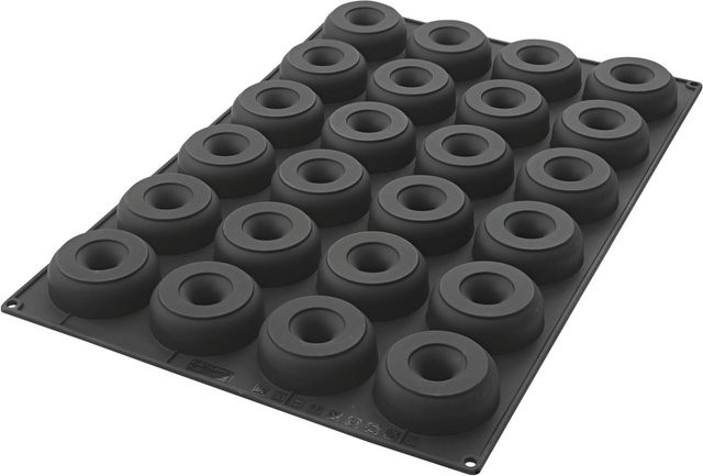 Schneider Silikonbackform für Donuts, Schwarz, 133 ml, B/T/H: 40 x 24 x 2,9 cm - Bild 1
