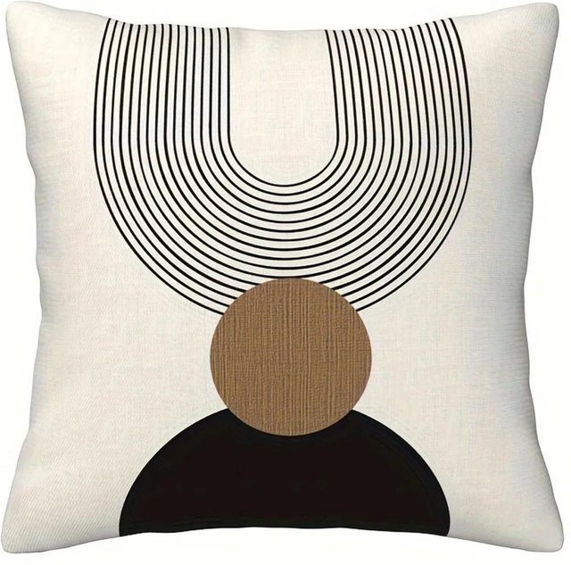 JMG Clothing Kissenbezug mit geometrischem Linienmuster in Weiß, B/B: 45 x 45 cm - Bild 1
