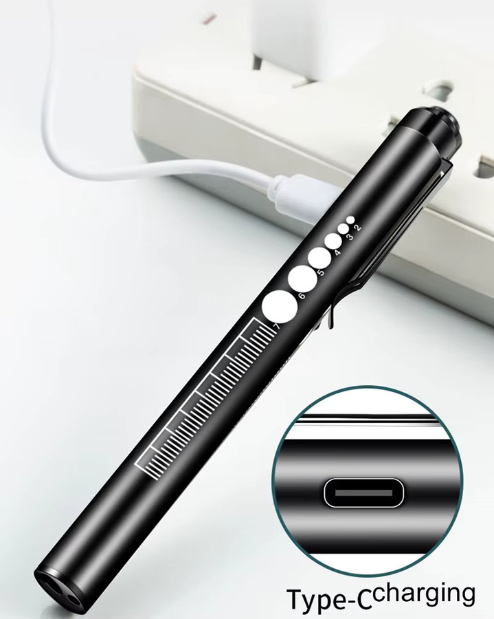 Alonefire 2er-Set Mini 2-in-1 LED-Stiftlampe aus Aluminium, USB wiederaufladbar, Schwarz - Bild 3