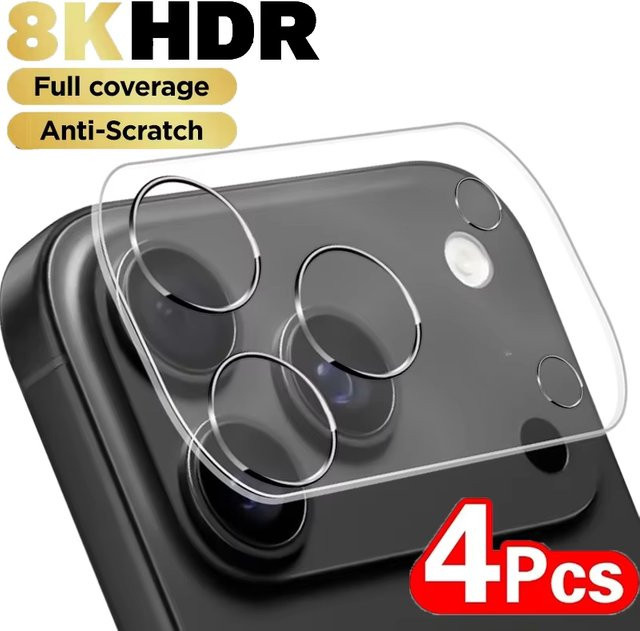 4er-Set Kamera-Objektivschutz für Apple iPhone in Schwarz mit vollständiger Abdeckung und Kratzschutz - Bild 1