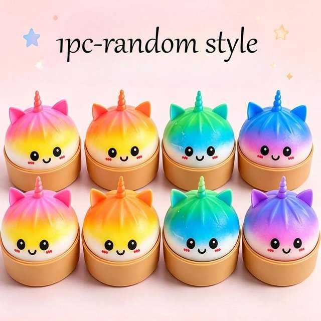 Squishy gedämpfte Brötchen Knödel Spielzeug Einhorn Katze, Quetschspielzeug, orange - Bild 1