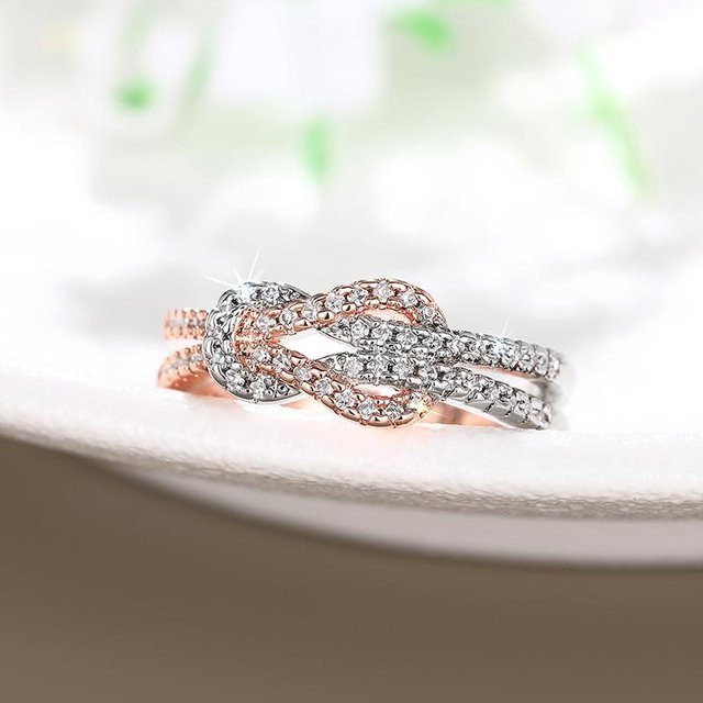Huitan Ring, zweifarbig, Zirkonia, Damen, Größe 10 - Bild 1