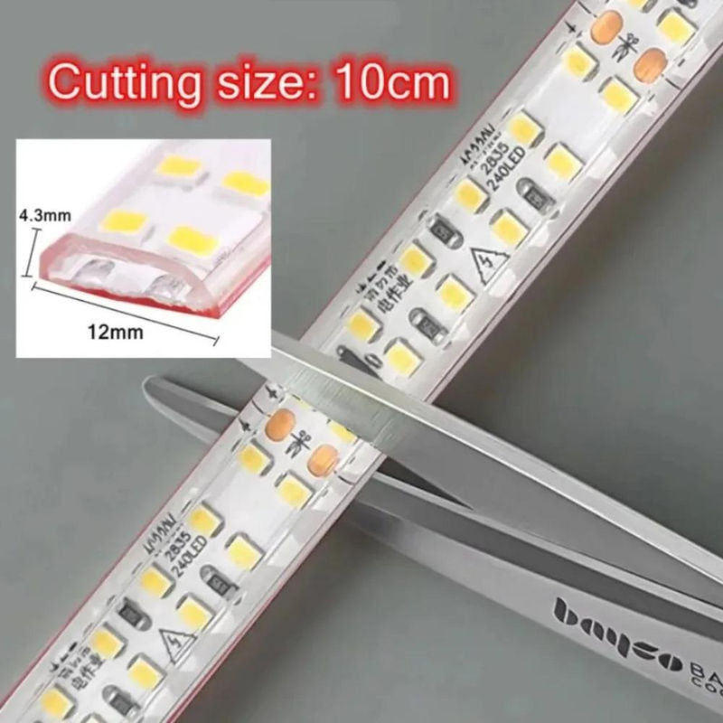 OuuZuu LED-Streifen Doppelreihe 8m IP68 Wasserdicht SMD 2835 240 LEDs/m CCT Farbtemperatur anpassbar Weiß Breite: 12 mm - Bild 3