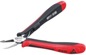 KS Tools ESD Spitzenschneider aus Stahl in Rot, Länge: 130 mm - Bild 1