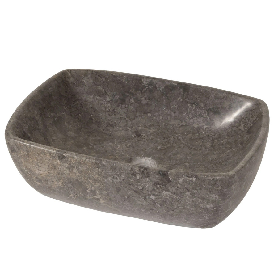 MCW Marmor-Waschbecken M77 Aufsatzwaschbecken aus Naturstein in Grau, B/T/H: 51 x 36 x 15 cm - Bild 2