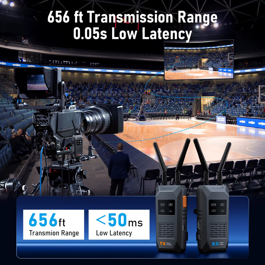 Lemorele 5G Wireless HDMI Sender und Empfänger Full HD 1080P Video Transceiver Schwarz mit geringer Latenz für Kamera, Laptop, PC und TV sowie APP-Vorschau - Bild 3