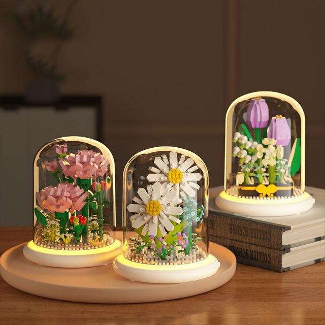 Baustein Topf unsterbliche Blume Pflanze Tulpe Ornament, Bunt / Mehrfarbig - Bild 1