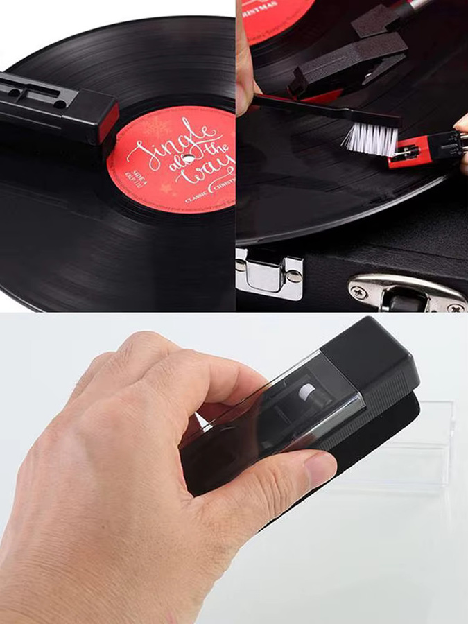 APWIKOGER 3-teiliges Vinyl-Reinigungsset für Schallplatten in Schwarz - Bild 3