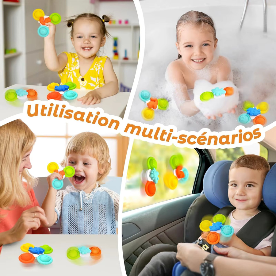 werein Dinosaurier Spin-Spielzeug, Silikon, Bunt / Mehrfarbig - Bild 2