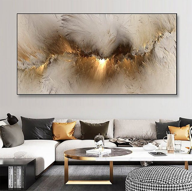 TPFLiving Leinwand Poster Abstrakte bunte Wolken Multicolor B: 40 cm, H: 80 cm ohne Rahmen - Bild 1