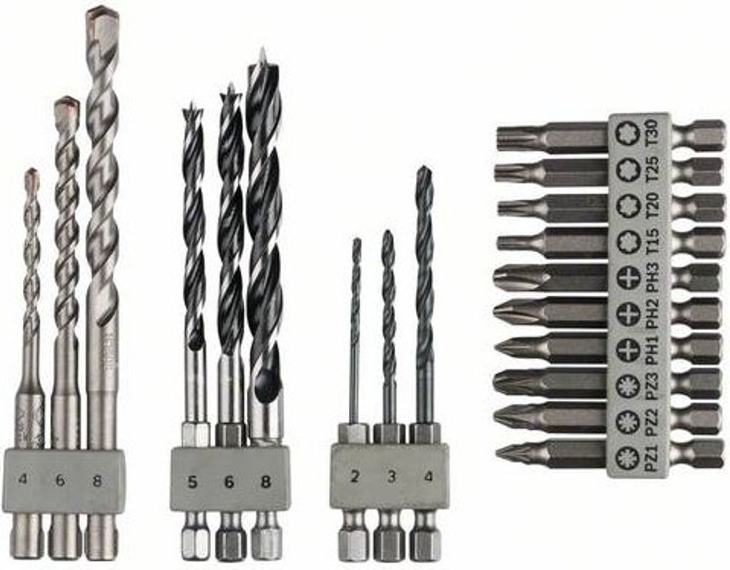 Bosch 19-teiliges Bohrer- und Bit-Sortiment aus Edelstahl in Silber - Bild 2