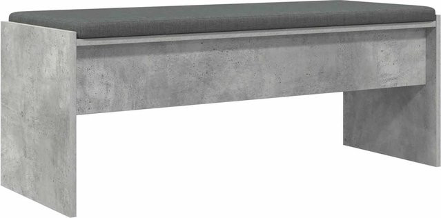 vidaXL Flurbank mit Kissen in Betongrau, modern, B/T/H: 110 x 38 x 40 cm - Bild 1