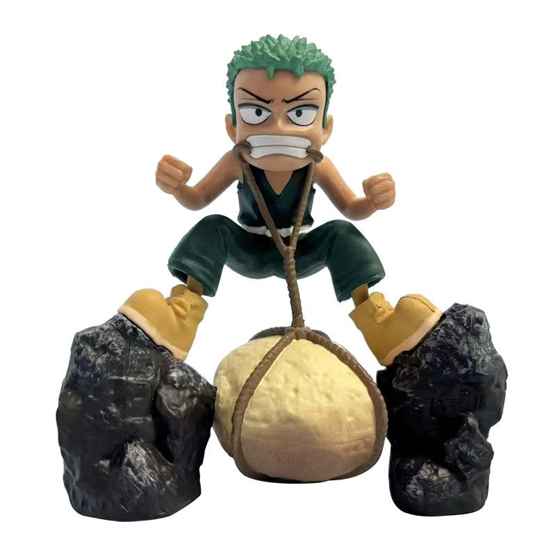 Bandai One Piece Anime Figur Zoro Kindheit Beißende Stein Szene Modell Statue, Multicolor, Höhe: 9 cm - Bild 4