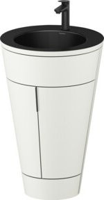 Duravit Waschtischunterschrank Starck 1 c-bonded Set in Schwarz mit Innenbeleuchtung, B/T/H: 56 x 86,4 x 60,5 cm - Bild 1