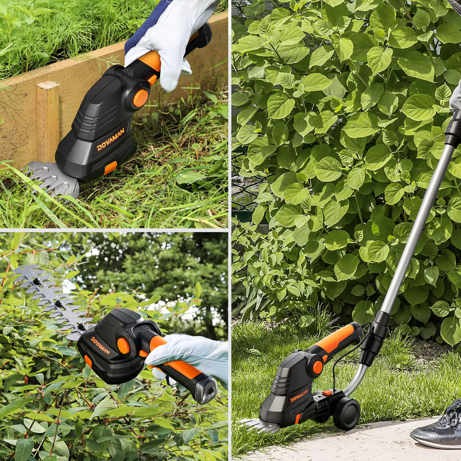 DOVAMANN 3-in-1 Akku-Rasenschere mit Teleskopgriff in Schwarz, 7,2 V mit 2 Klingen (90/170 mm) zum Kanten- und Gartenschneiden - Bild 6