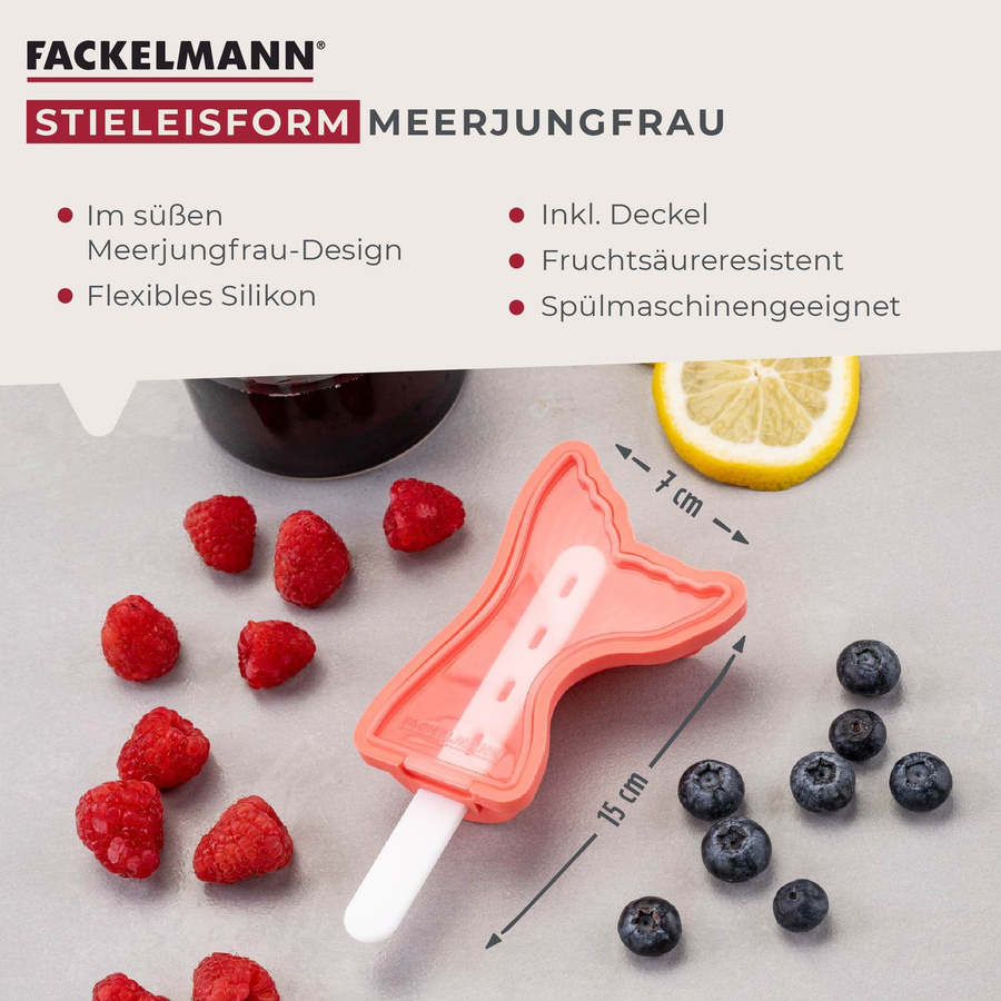 Fackelmann Eisform Mini Cooking Meerjungfrau in Orange aus Silikon und Kunststoff - Bild 3