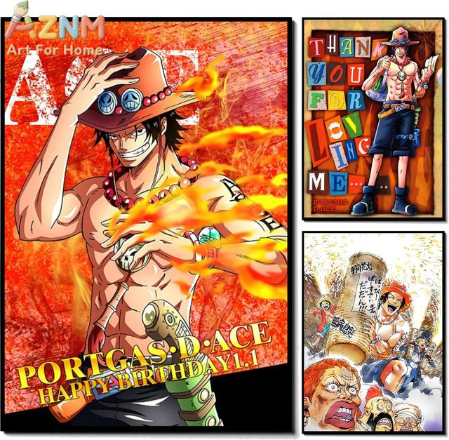 Kayou One Piece Ace HD-Leinwandposter als rahmenlose Wanddekoration in Multicolour - Bild 1